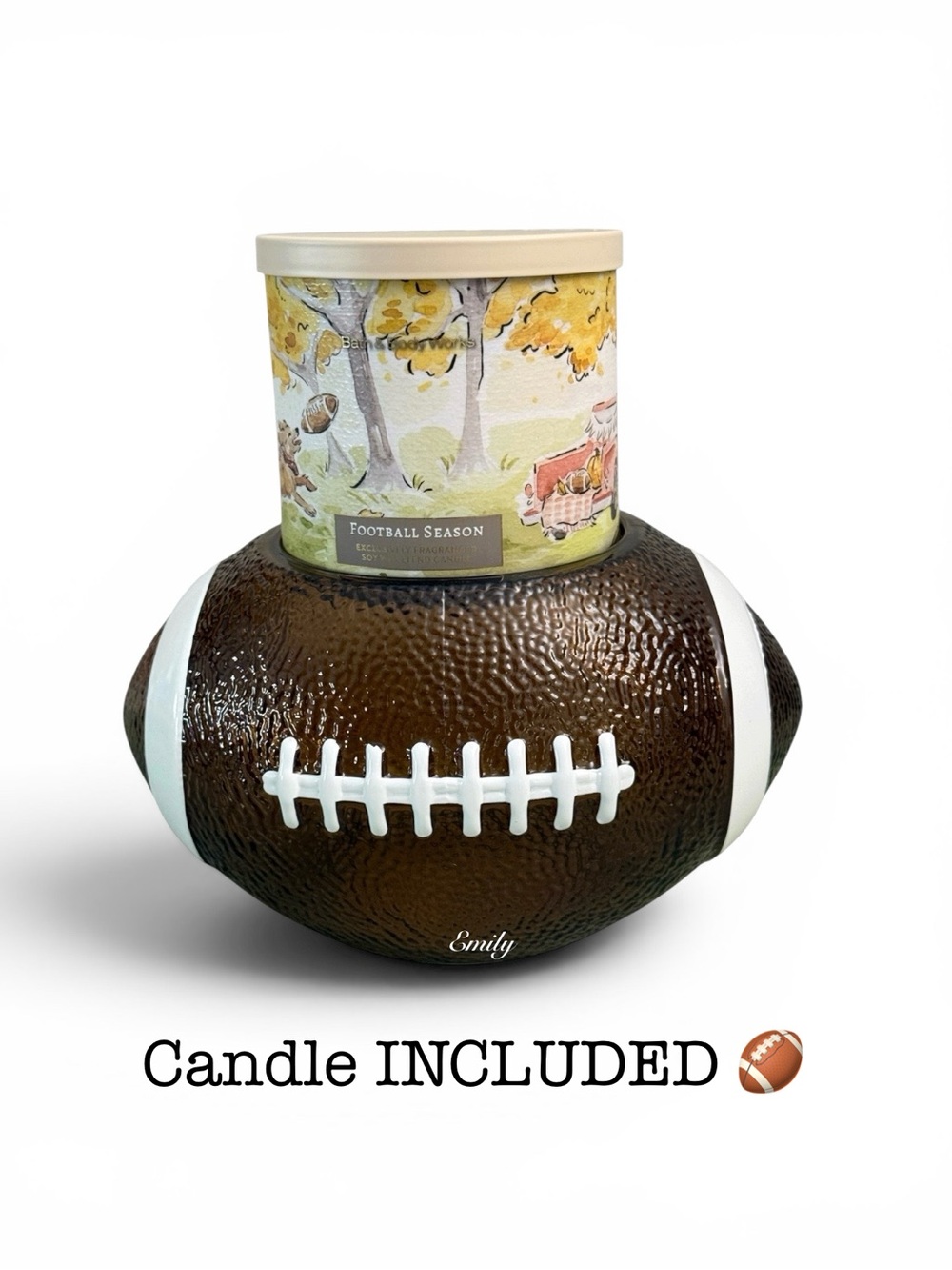 Bath & Body Works FOOTBALL 3-
Wick Candle Holder